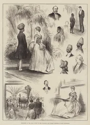 Skizzen vom Ball für die Kolonial- und Indienbesucher in der Guildhall